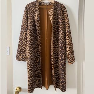 ZARA Faux Suede Cheetah Print Coat